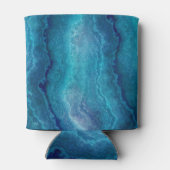 青い海の緑の瑪瑙テクスチャ 缶クーラー (裏面)