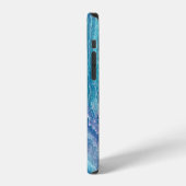 青い海の緑の瑪瑙テクスチャ iPhoneケース (左側面)