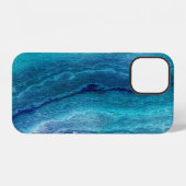 青い海の緑の瑪瑙テクスチャ iPhoneケース (裏面横)