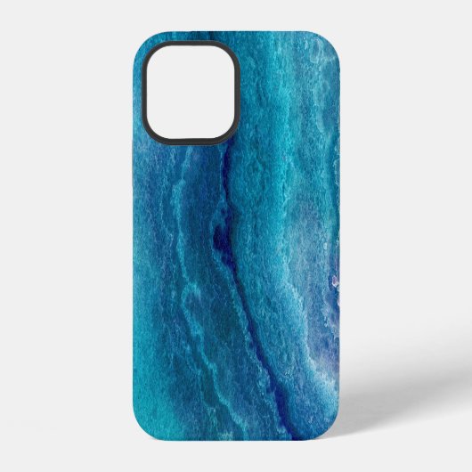 青い海の緑の瑪瑙テクスチャ iPhoneケース (裏面)