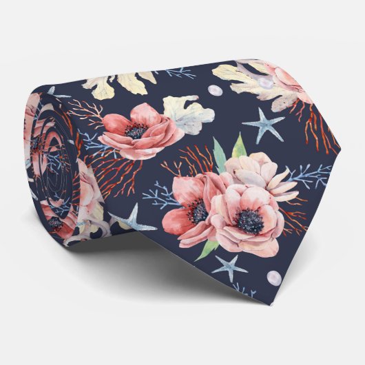 青い海の美しいシンボル ネクタイ (ロール)