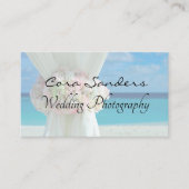 青い海の背景の結婚式の写真撮影 名刺 (正面)
