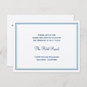 青い海の貝殻のウェディング　ウェディングレセプションの封筒 エンクロージャーカード (正面/裏面)