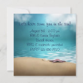 青い海の貝殻 砂浜パーティー 招待状 (裏面)