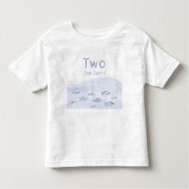 青い海の魚の2歳の誕生日パーティー トドラーTシャツ