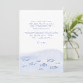 青い海の魚 2歳の男の子の誕生日お礼カード サンキューカード (スタンド正面)