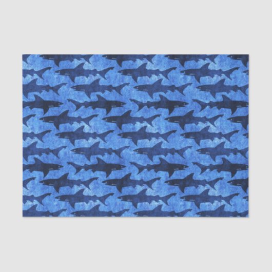 青い海の鮫の攻撃 薄葉紙 (正面)