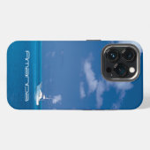 青い海へのヨット iPhoneケース (裏面横)