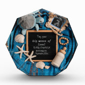 青い海をテーマにした妊娠の発表 フォトブロック (正面)