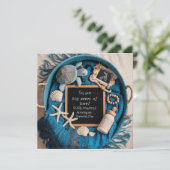 青い海をテーマにした妊娠の発表 招待状 (スタンド正面)