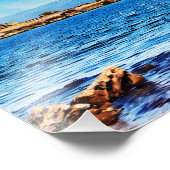 青い海を持つ鮮やか風光明媚な海岸風景 フォトプリント            (角)