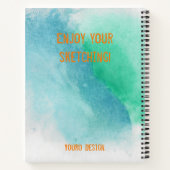 青い海カメのスケッチ ノートブック (裏面)