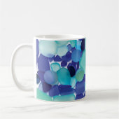 青い海ガラスおよび海の大理石のマグ コーヒーマグカップ (左)