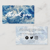 青い海クラッシュ感謝してい波 エンクロージャーカード (正面/裏面)