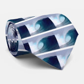 青い海サーフィン波 ネクタイ (ロール)