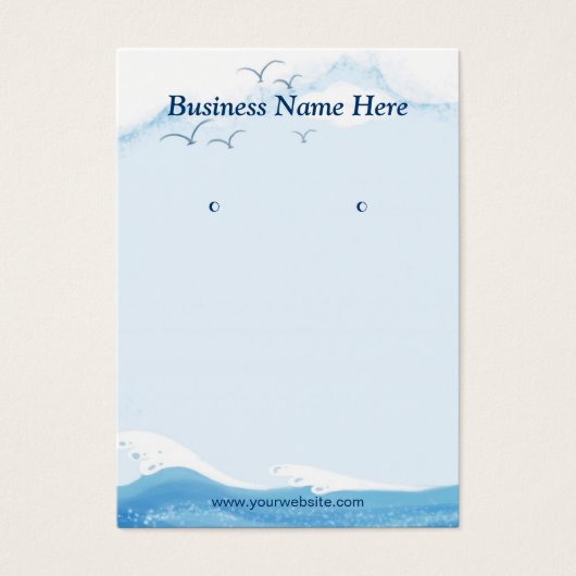 青い海シーガル – イヤリングディスプレイカード (正面)