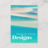 青い海シーンモダンイヤリング表示 名刺 (正面)