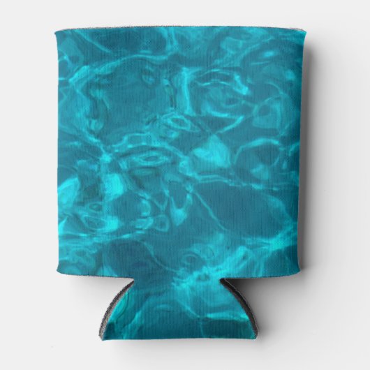 青い海パターン、ビーチ海ビュー愛好家 缶クーラー (正面)