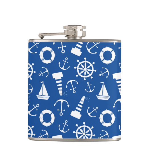 青い海パターン フラスク (正面)