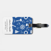 青い海パターン ラゲッジタグ (裏面横)