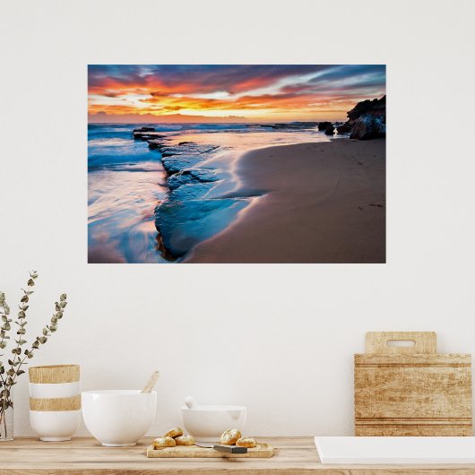 青い海ポスター ポスター (キッチン)