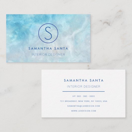 青い海マルブ 名刺 (正面/裏面)