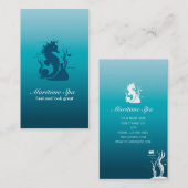 青い海上スパのタツノオトシゴの藻および珊瑚 名刺 (正面/裏面)