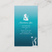 青い海上スパのタツノオトシゴの藻および珊瑚 名刺 (裏面)