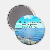 青い海写真の主は信頼できるクリスチャン マグネット (正面/裏面)