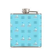 青い海型の帆船 フラスク (裏面)