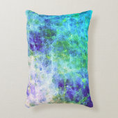 青い海抽象芸術ブロック アクセントクッション (正面(垂直))