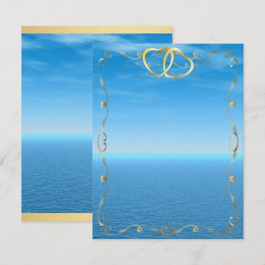 青い海招待状4 招待状 (正面/裏面)