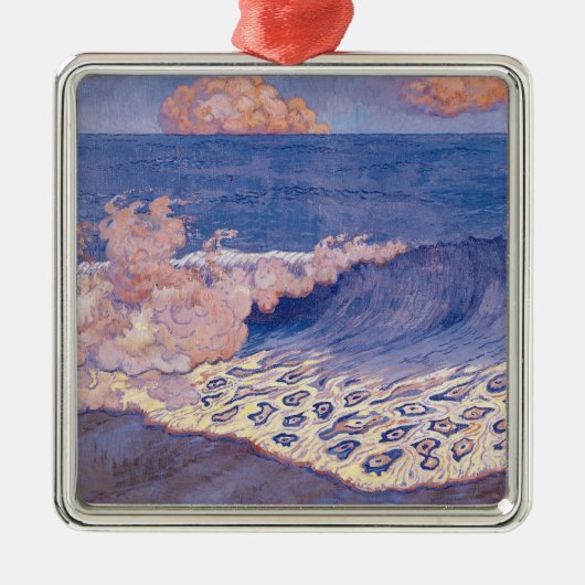 青い海景、波の効果、c.1893 メタルオーナメント (正面)