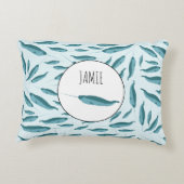 青い海模様 アクセントクッション (裏面)