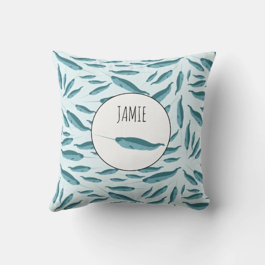 青い海模様 クッション (裏面)