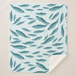 青い海模様 シェルパブランケット