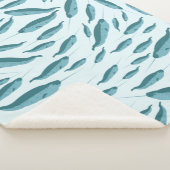 青い海模様 シェルパブランケット (3/4)