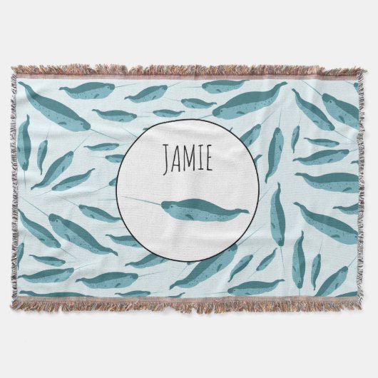 青い海模様 スローブランケット (正面)