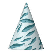 青い海模様 パーティーハット (左)