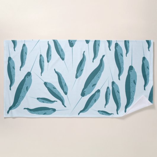 青い海模様 ビーチタオル (正面)