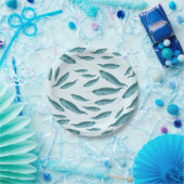 青い海模様 ペーパープレート (パーティー)