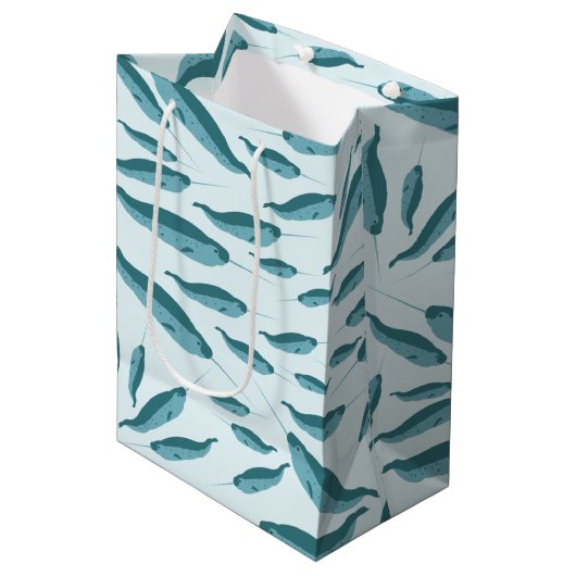 青い海模様 ミディアムペーパーバッグ (正面アングル)