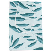 青い海模様 ミディアムペーパーバッグ (正面)