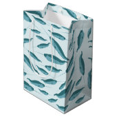 青い海模様 ミディアムペーパーバッグ (裏面アングル)