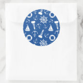 青い海模様 ラウンドシール (バッグ)