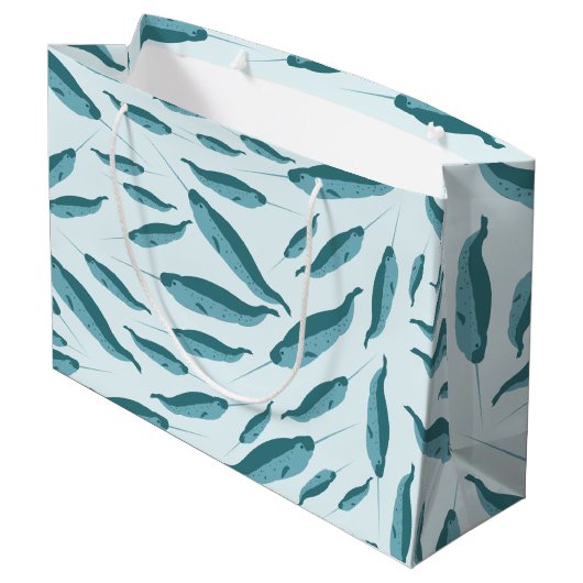 青い海模様 ラージペーパーバッグ (裏面アングル)