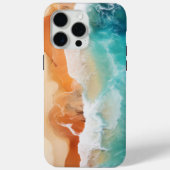 青い海波と茶色の砂海岸 Case-Mate iPhoneケース (裏面)