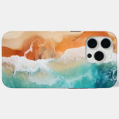 青い海波と茶色の砂海岸 Case-Mate iPhoneケース (裏面 (横))