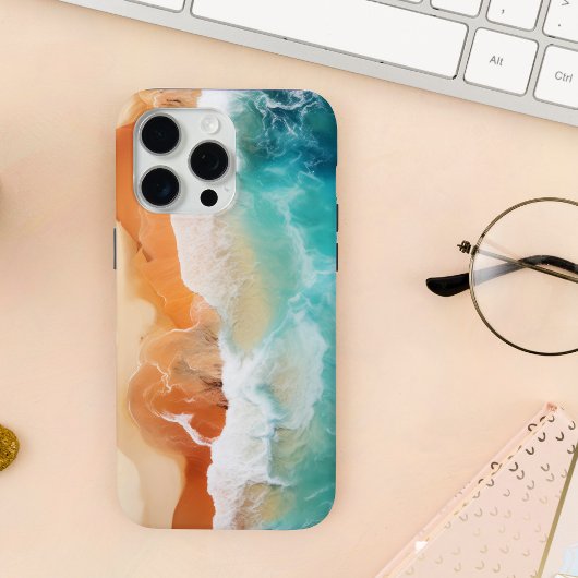 青い海波と茶色の砂海岸 Case-Mate iPhoneケース