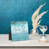 青い海波のビーチ表の番号 フォトプラーク (インサイチュ)